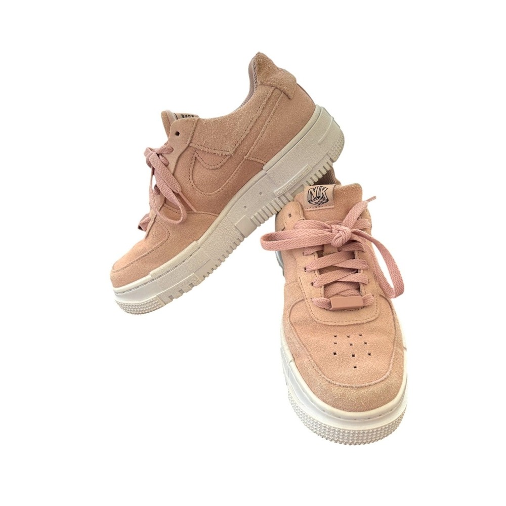 Nike Air Force 1 Pixel Pink Suede Size 7 Leather CK6649-601- Gently Used